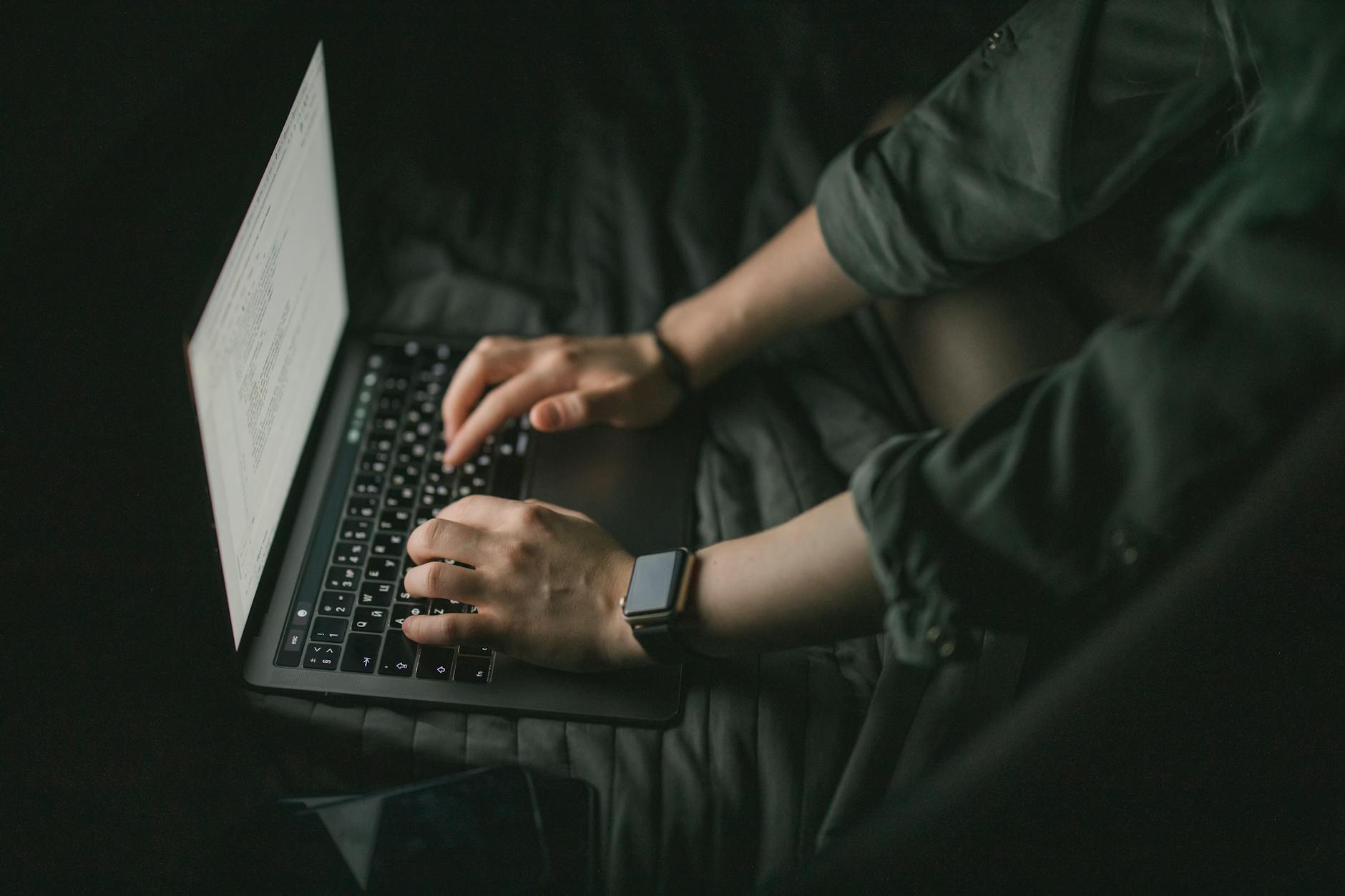 a person using a laptop